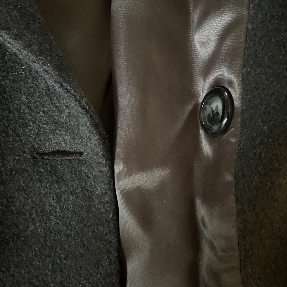 diVenedetto Cashmere Blend Vintage Charcoal Double-Breasted Men's Trench Coat - Picture 16 of 16